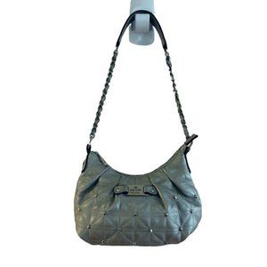 Nicole Miller vegan silver studded handbag